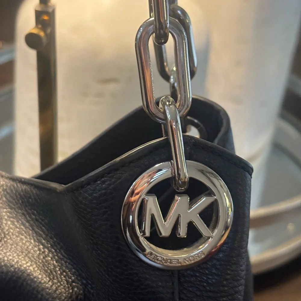 Michael Kors Black Leather Tote Bag